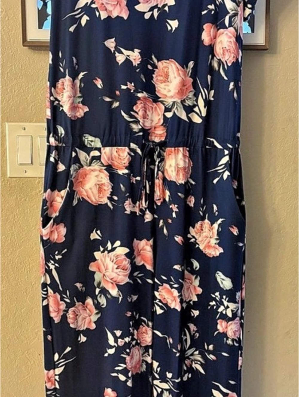 Floral Jumpsuit in Blue & Pink Floral